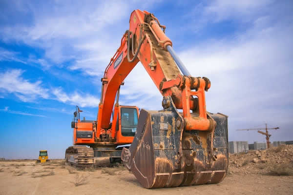 orange excavator