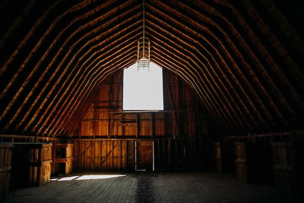interior of a pole barn