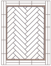 hardwood flooring single herringbone with two block border and feature strip