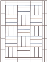 hardwood flooring square basket with two block border