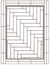 hardwood flooring square or diagonal herringbone with two block border and feature strip