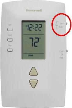 thermostat fan on auto switch