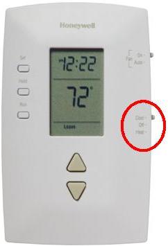 thermostat heat off cool switch