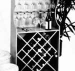 16 bottle wine rack with storage for glasses