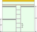 closet organizer with center shelves - free plans, drawings & instructions