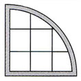 Quarter circle window