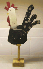 rooster on stand