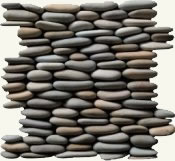 Stacked pebble tile