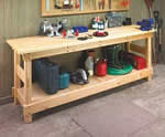 workbench provides a bottom shelf - free plans, drawings and instructions