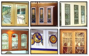 Stained glass kitchen cabinet doors