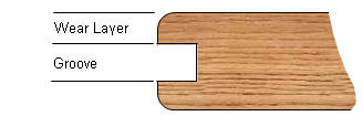hardwood flooring board showing wear layer
