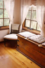 window seat and sewing chest