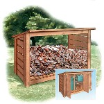 Firewood trash can shed