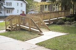 Simple & adequate wheelchair ramp railing
