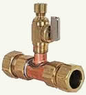 Ball valve installed using compression fittings