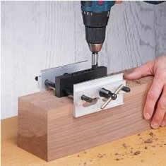 Self centering doweling jig for thick lumber