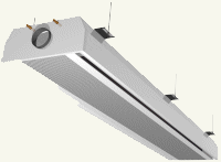 Suspended ceiling ventilator with support wires