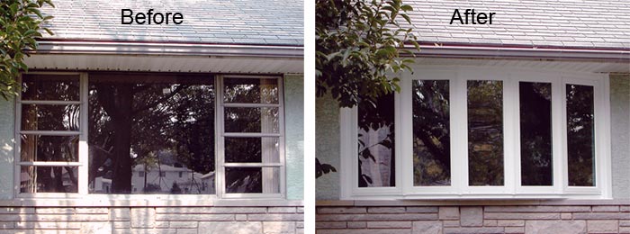 Before and after replacement windows
