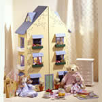 dollhouse made from a bookcase