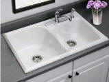 Double bowl kitchen sink