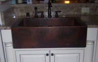 Farmer sink mounted level with the top of the countertop