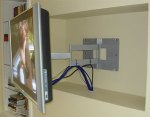 Flat panel TV installed in wall recess