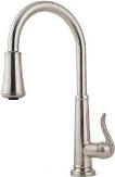 Goose neck spout kitchen faucet with pull-out sprayer