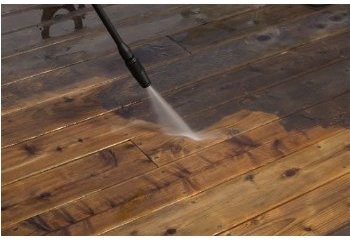 After pressure washing the deck lumber is like new