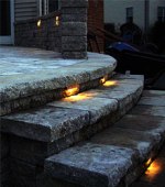Step lighting in granite steps
