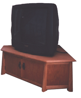 TV or home entertainment system stand with lower cabinet.