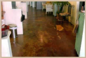 concrete spa floor after staining