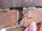 Deteriorating chimney bricks