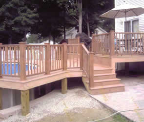 Deck foundation using 6 x 6 pressure treated posts