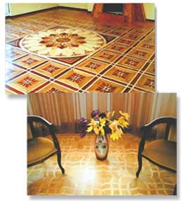 parquet flooring with inlay