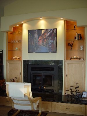 after fireplace remodel and home renovation