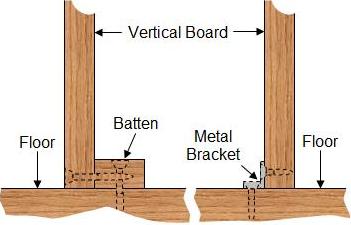 detail of bottom of vertical board for closet organizer