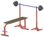 flat barbell bench press exercise and fitness bench