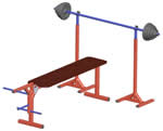 flat bench with leg developer exercise and fitness bench