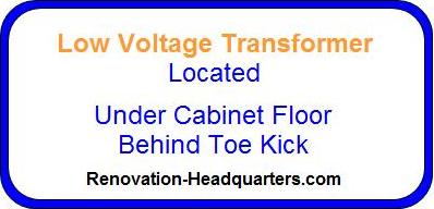 label for transformer under cabinet floor