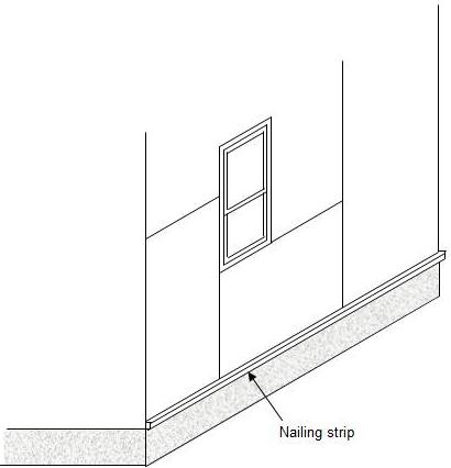 position of siding nailing strip