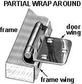 Partial wrap-around cabinet hinge
