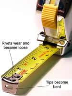 tape measure tip and rivets