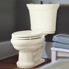modern two piece toilet - tank attached to bowl