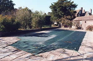 swimming pool with winter cover