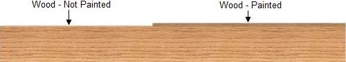 wood with and without paint