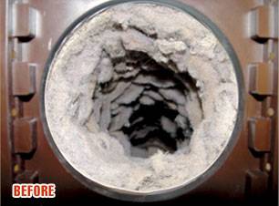 dryer vent clogged with lint