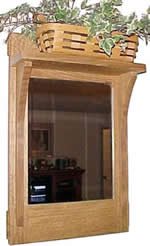mission style mirror with shelf