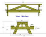 Eight foot picnic table