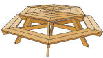 Hexagon picnic table