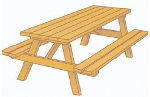 Pressure treated pine picnic table